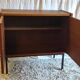 Modernist oak and metal sideboard - mid-20th century