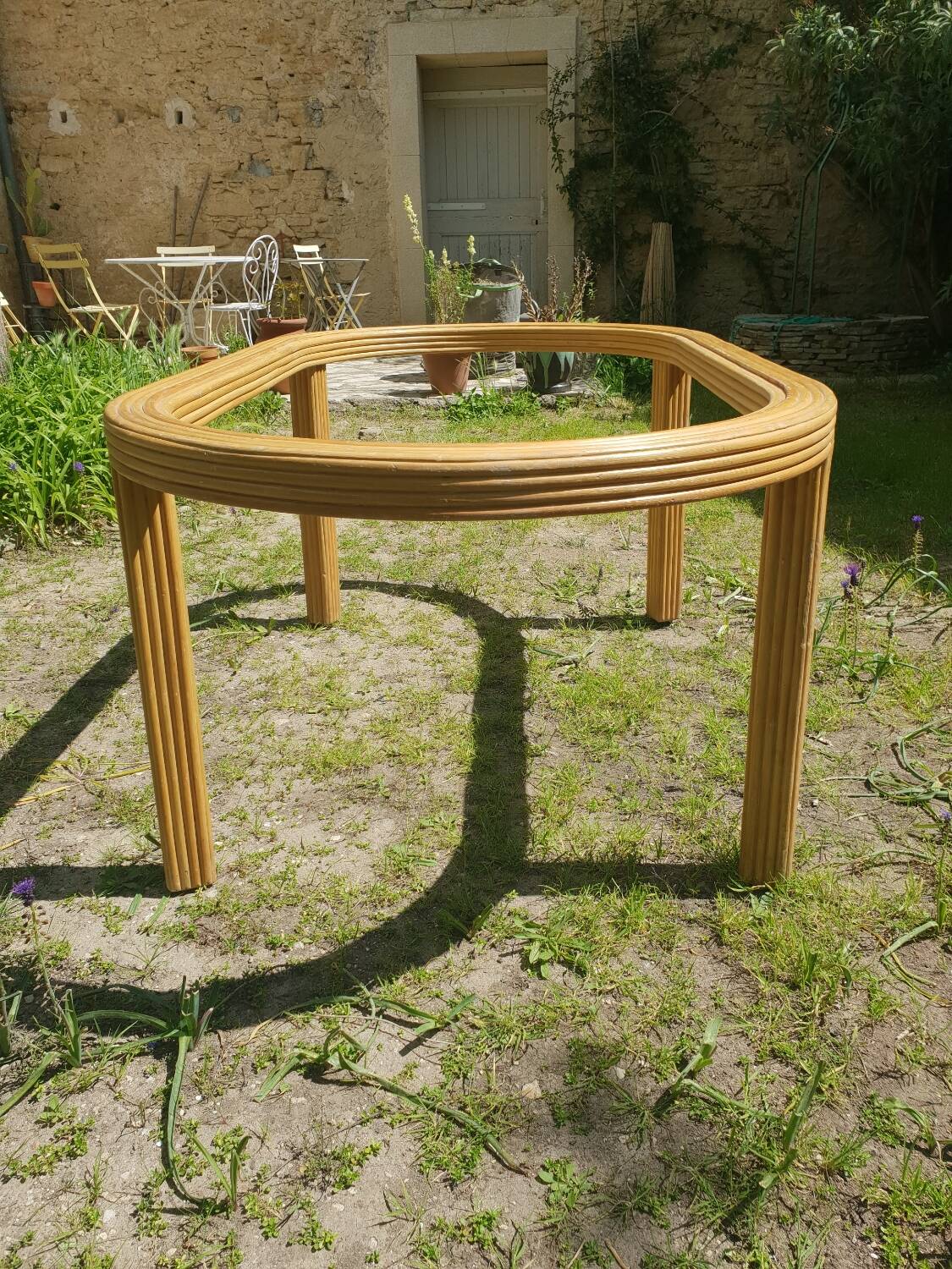 Rattan dining table 1980