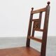 Art Deco oak side chair with carved rosette back and turned front legs, Bel