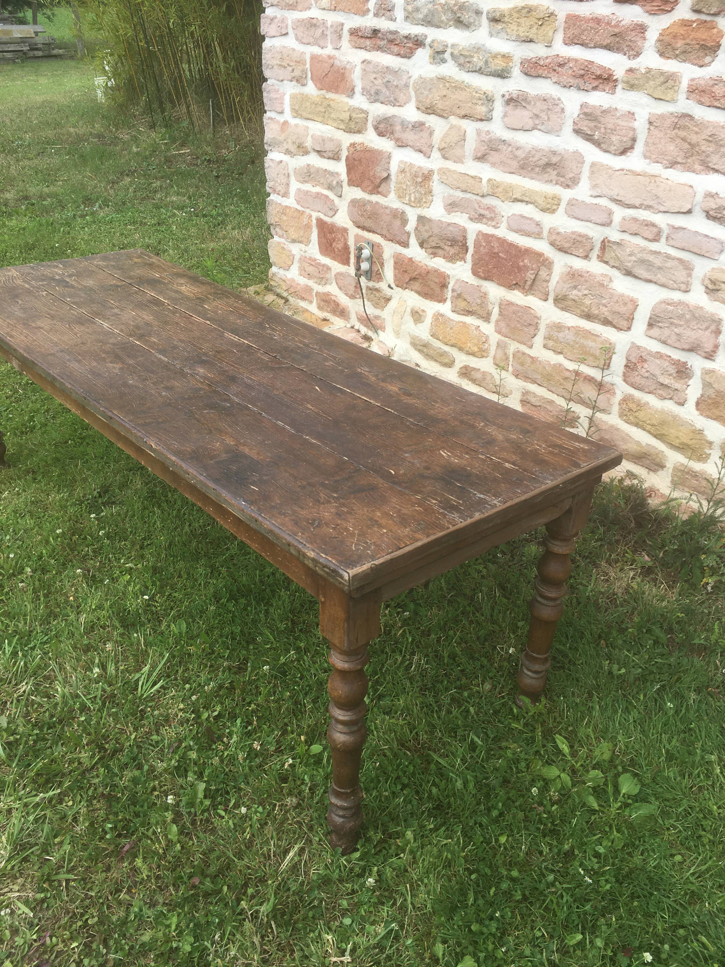 Farmhouse table in pine and beech