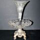 Romantic centrepiece – tulip-shaped glass vase with silver-plated metal from 1900