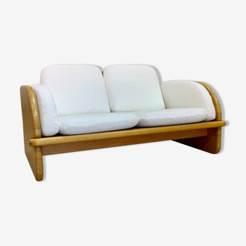 Small solid beech sofa, Danish design 1970s