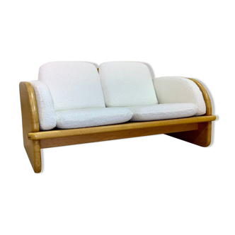 Small solid beech sofa, Danish design 1970s