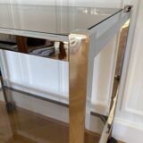 80s chrome and smoked glass trolley