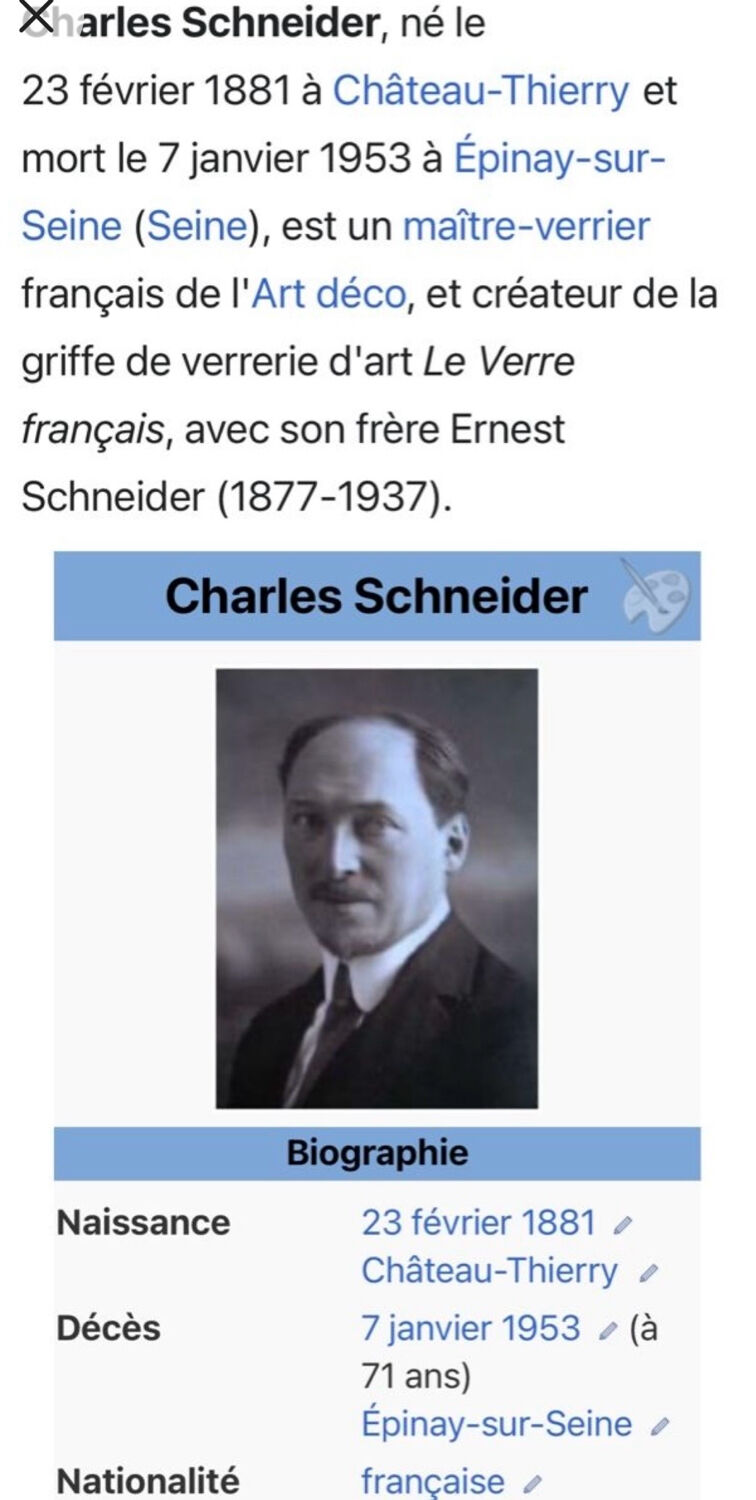 Schneider "le Verre Français" round vase