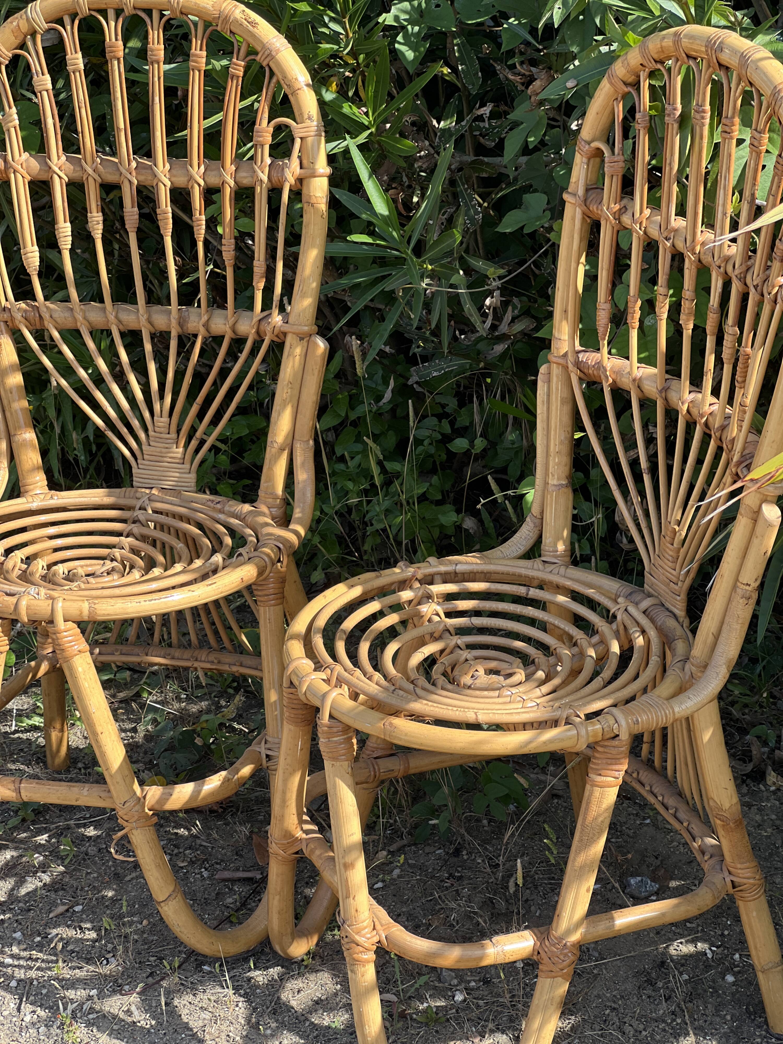 Paire de chaises en rotin