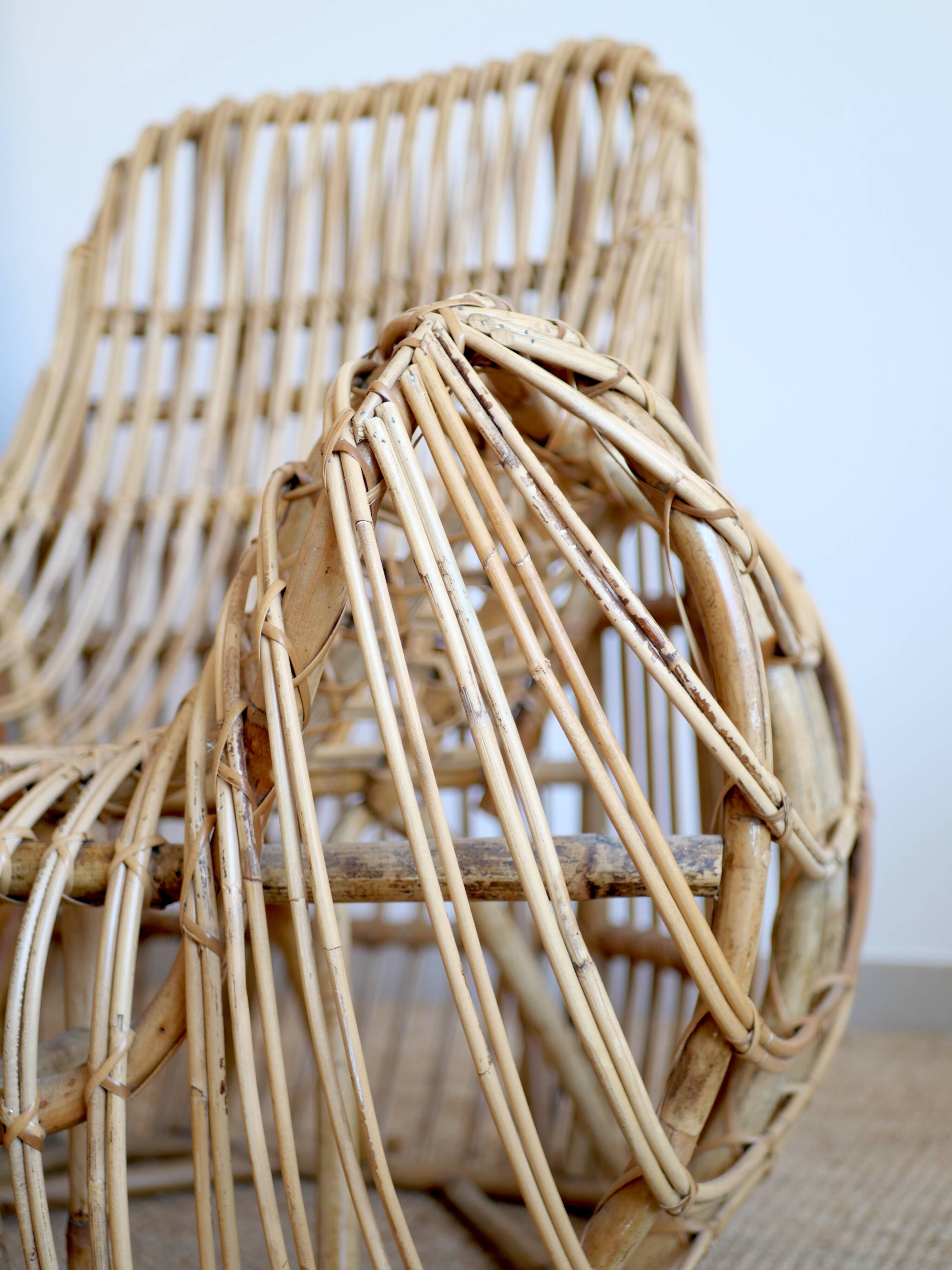 Designer rattan armchair