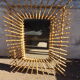 Vintage wicker mirror