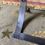 Table basse en métal chromé et verre fumé 1970