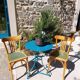 2 chaises bistrot bois et vertes