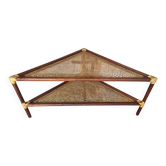 Triangular Bamboo Rattan Coffee Table + Caned Tops Unique Model