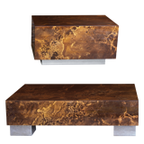 Set of low tables solar flare pattern by Guy Lefevre for Roset line