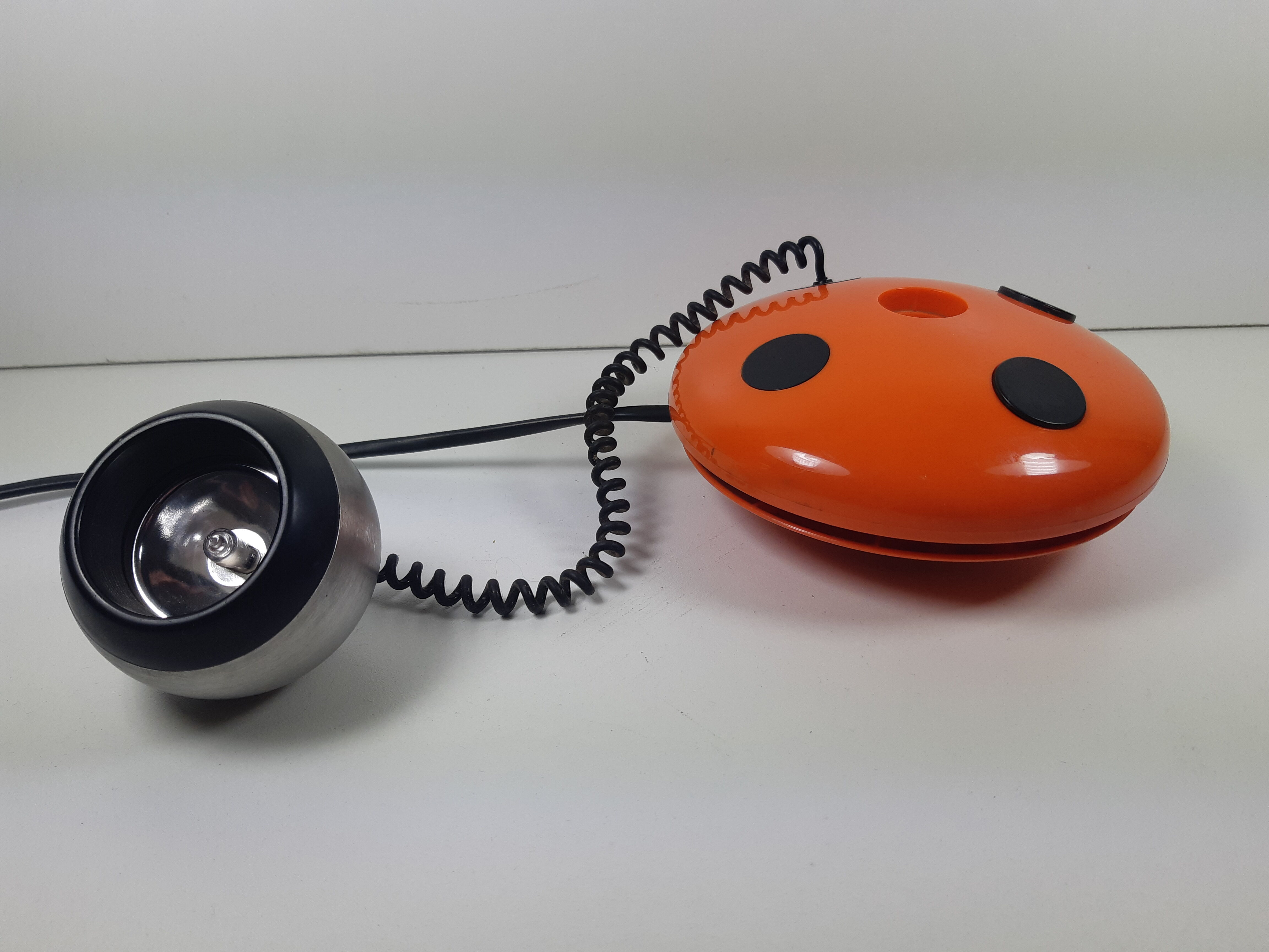 Vintage Orange lamp "Ladybug" years 70 space age OSRAM
