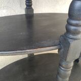 Patinated blackened wood oval gueridon