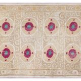 Hand Embroidered Suzani Bedspread 7'9" X 10'10"