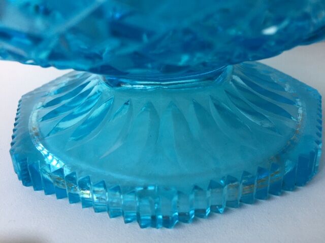 Blue glass fruit cup