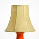 Beautiful 1960s orange ceramic table lamp with Cocoon shade | Made in Italy
