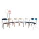 6 chaises vintage scandinave en teck années 1960