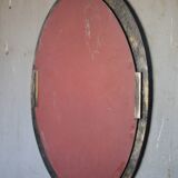 Vintage mirror, wall mirror, oval mirror, wrought iron mirror, brutalist