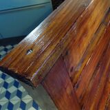 Banquette 1950 en pin à lattes
