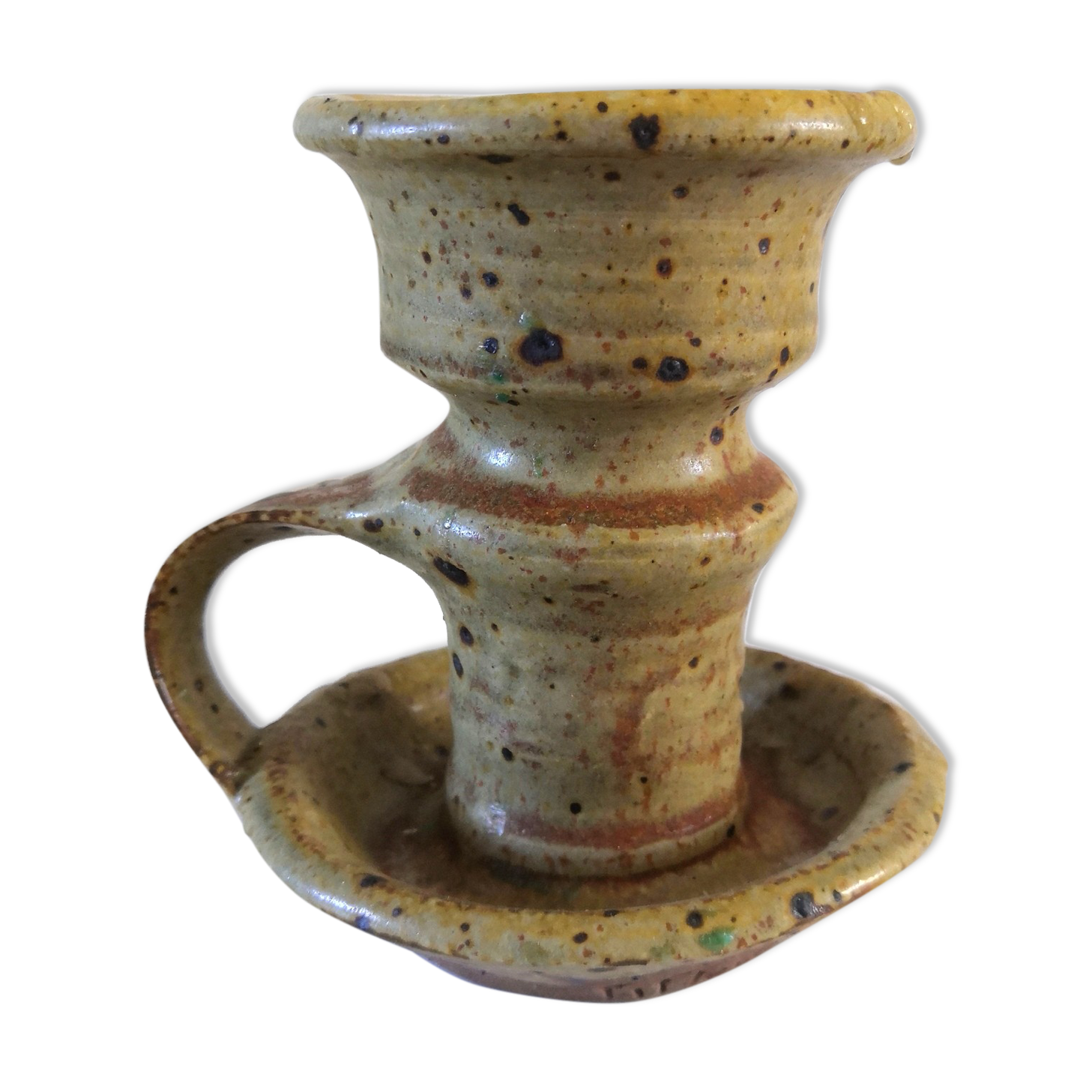 Ceramic candle holder signed Tiffoche design 60s
