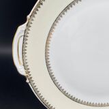 Plat à gâteaux en porcelaine de Limoges liseré jaune et doré