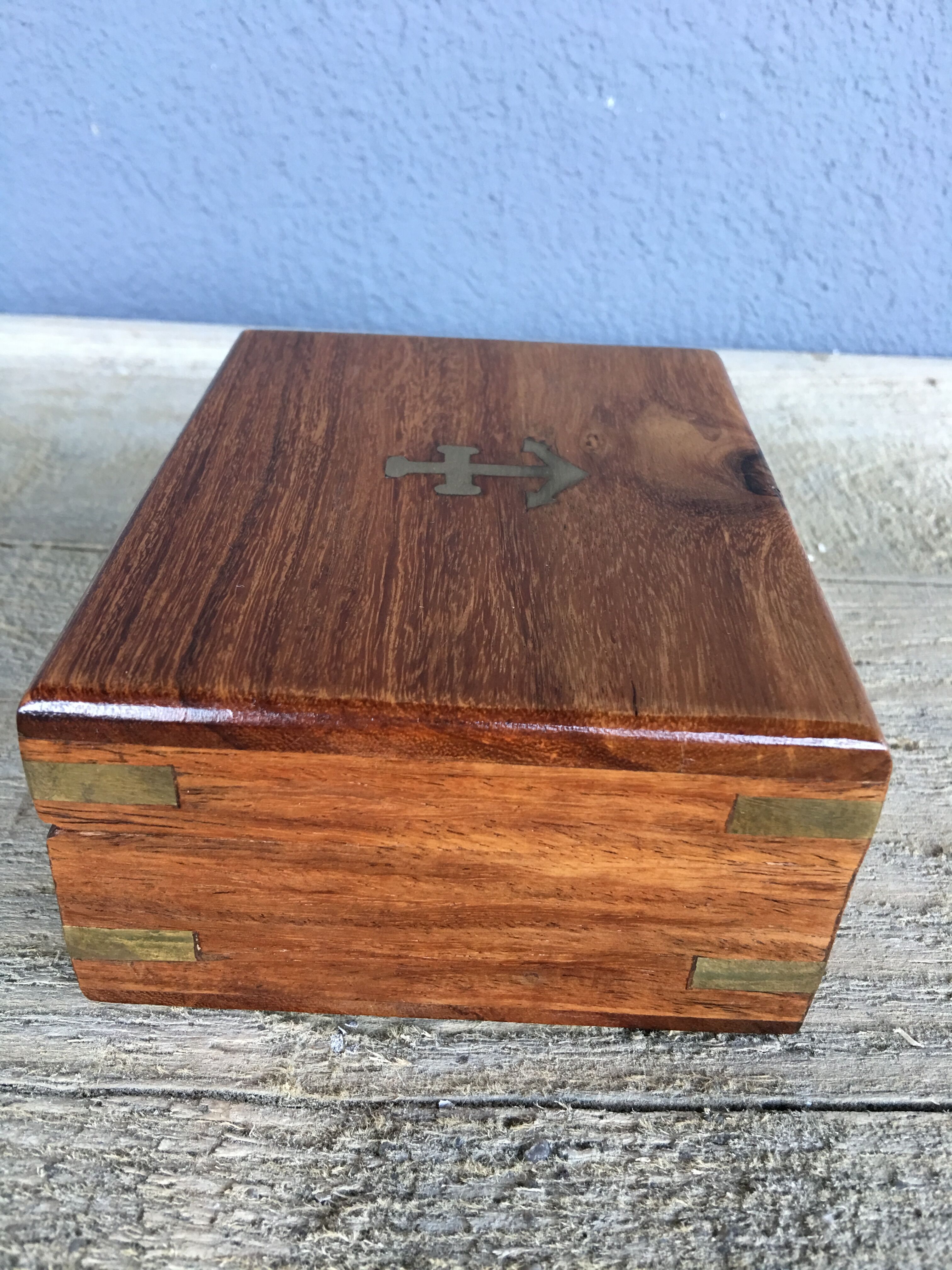 Box wood, anchor brass marquetry