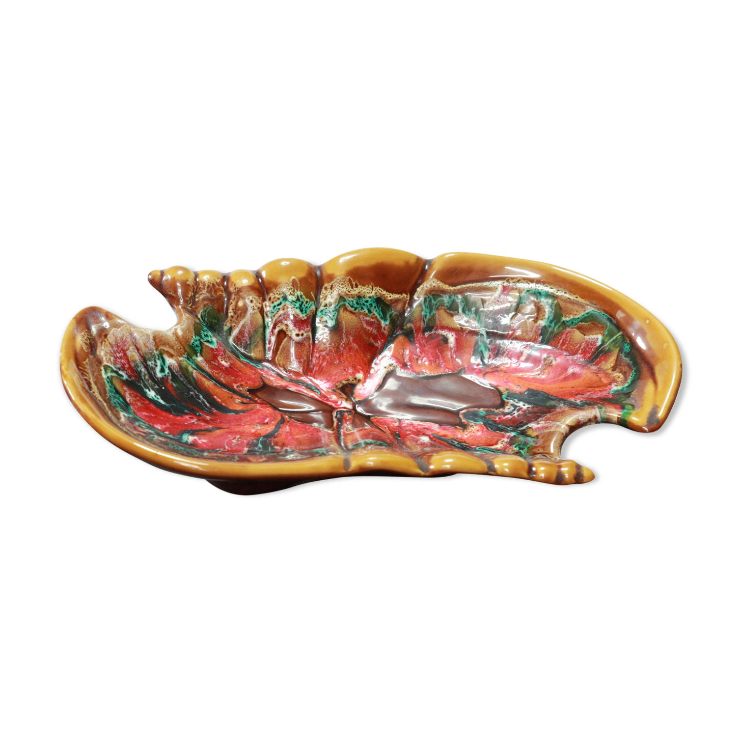 Large ceramic dish shell style Vallauris