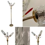 Lampadaire vintage laiton 3 feux 1960