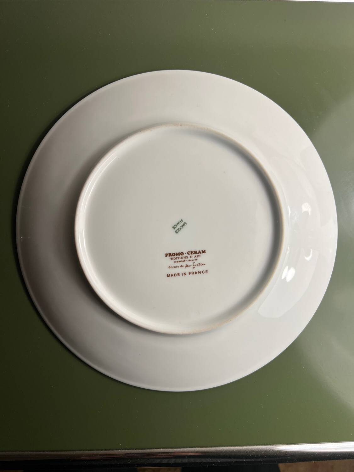 Jean Cocteau collection plate, Limoges porcelain, 1963