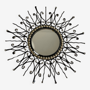 Wrought iron sun mirror, handmade