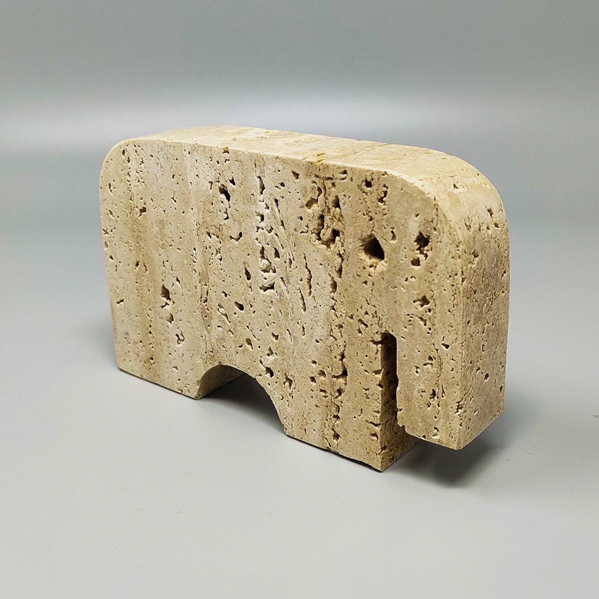 1970s Original Travertine Elephant Sculpture by Enzo Mari for F.lli Mannell