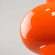 Mid-Century Italian Orange Glass and Brass Pendant Lamp