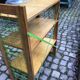 Vintage metal and pine bookcase shelf Prisunic circa 1960