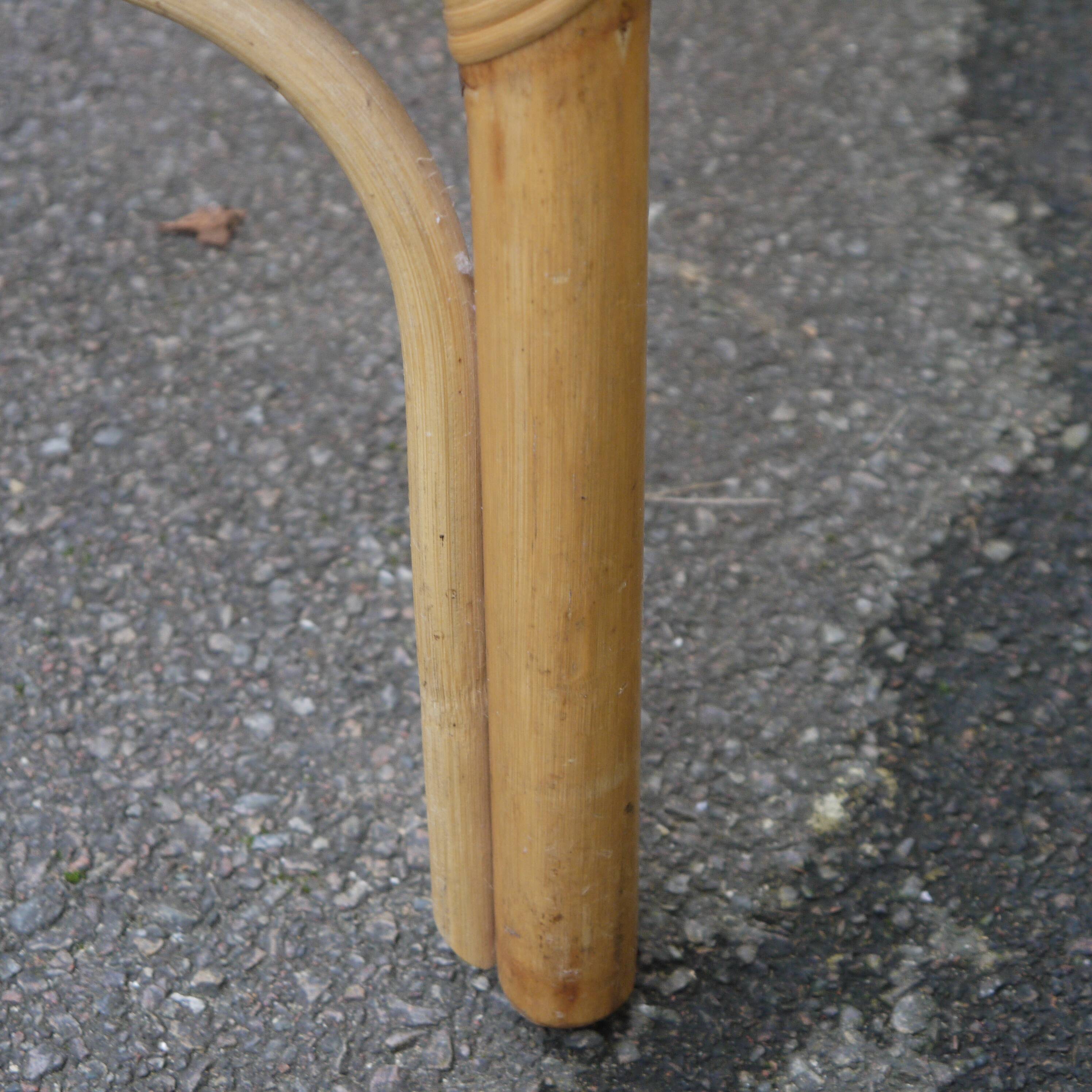 Rattan and glass coffee table