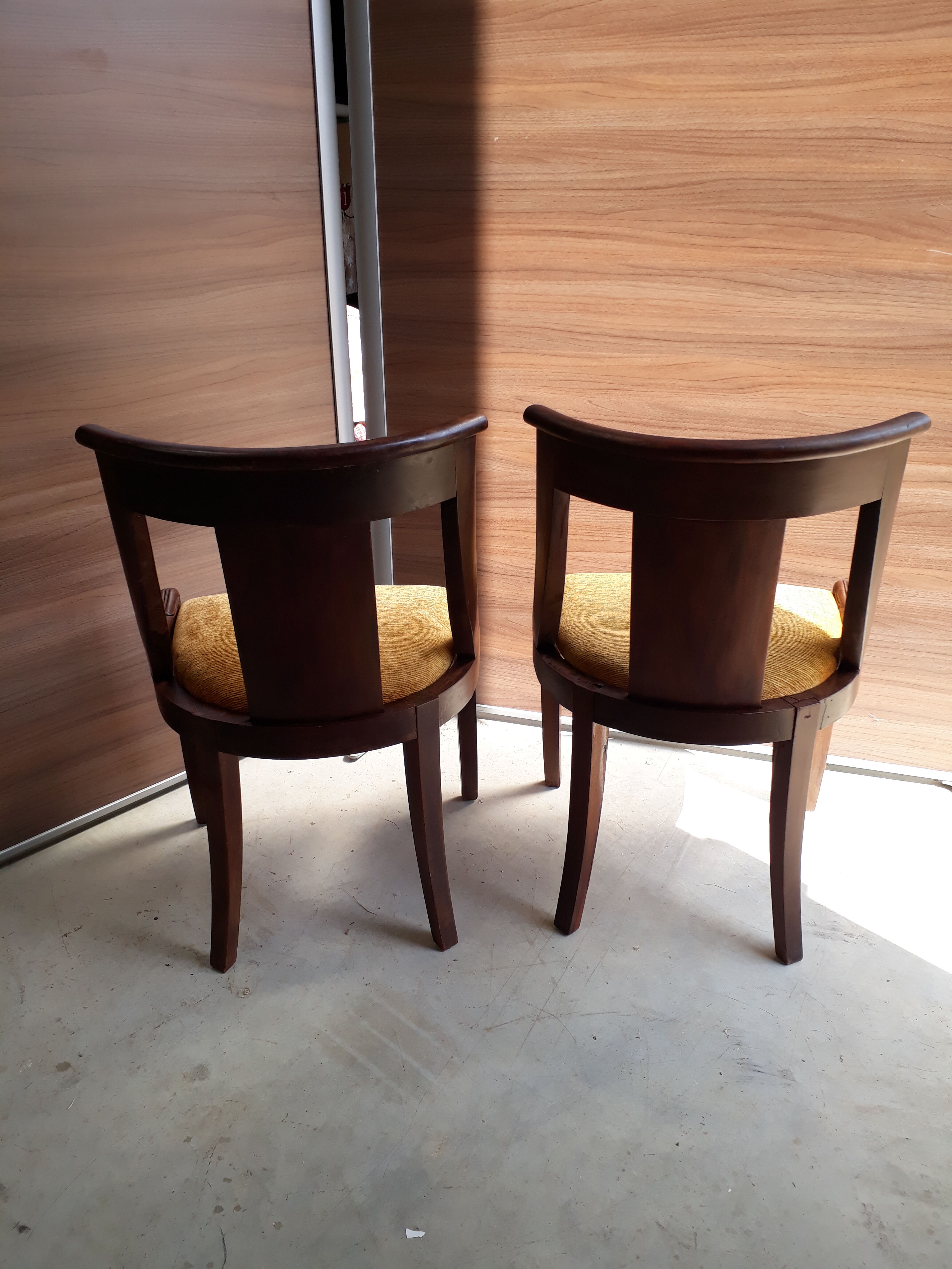 Empire style antique gondola chairs