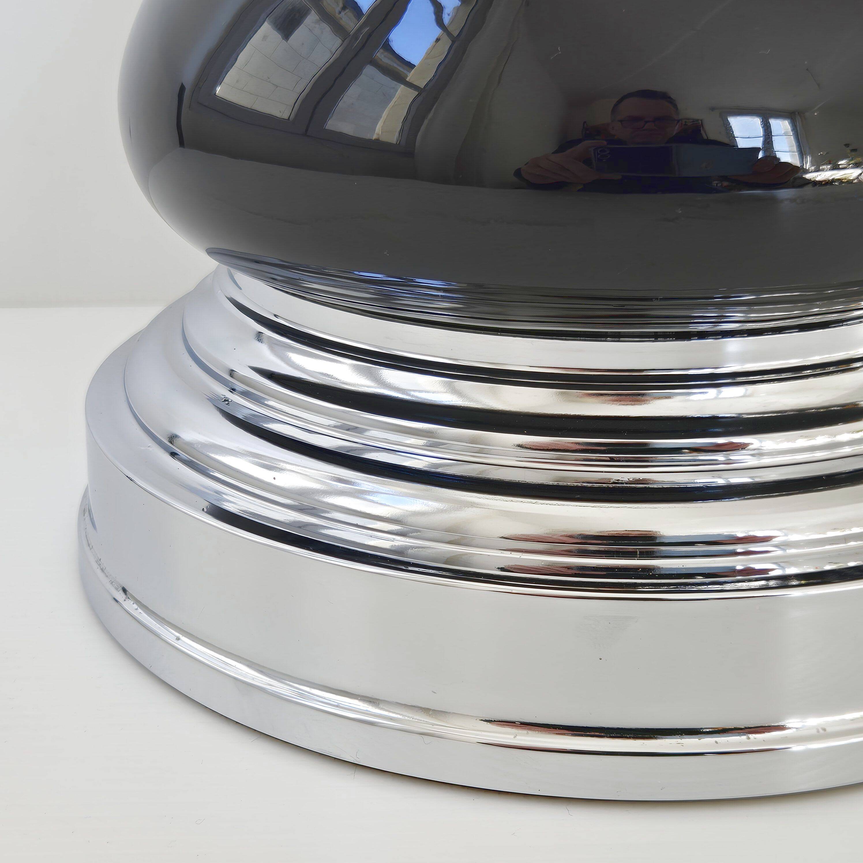 Vintage ceramic & steel lamp 1970