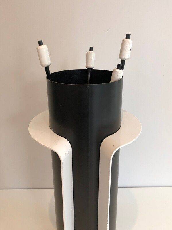 Necessary black and white lacquered lighter