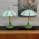 Pair of opaline lamp Space age Czech 1970