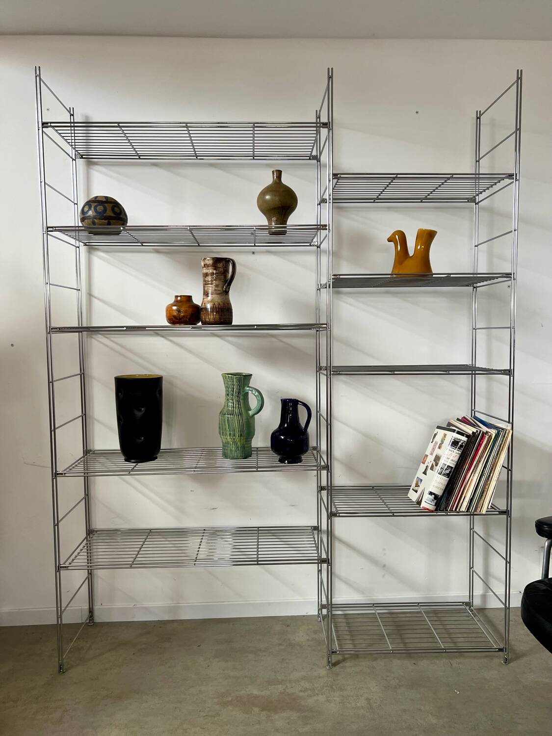 Old modular metal shelf vintage bookcase 10 design shelves from the 80s