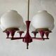 6 pendant lamps in glass and burgundy brass by Hans-Agne Jakobsson, 1960s, Sweden
