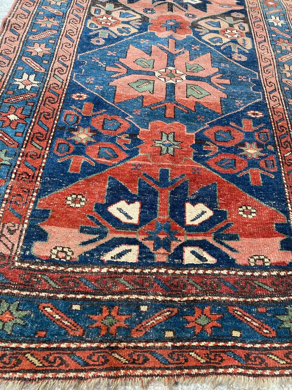 Pretty old Persian tribal Kurdish carpet 124x268 cm