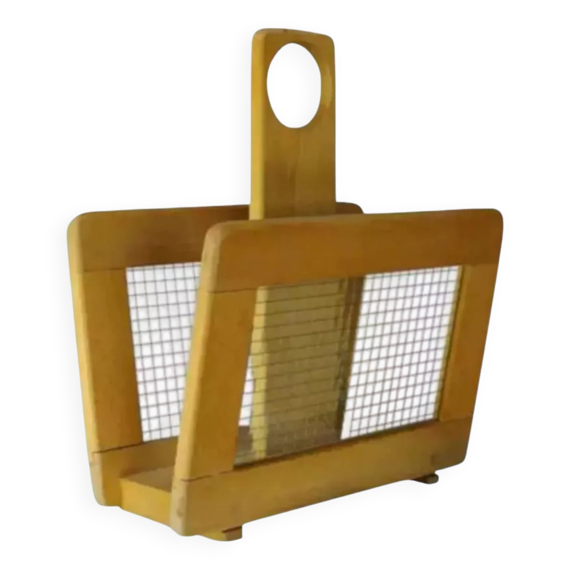 Wooden and glass magazine rack