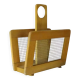 Wooden and glass magazine rack