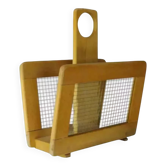 Wooden and glass magazine rack