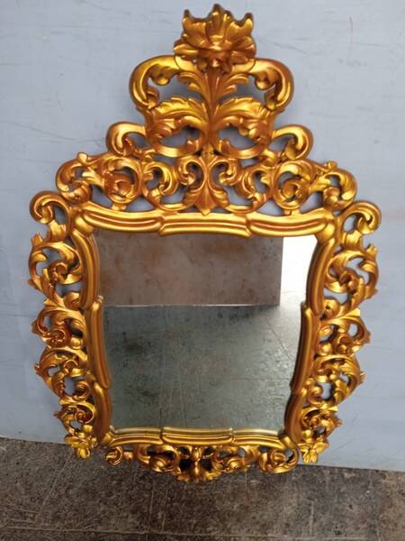 Baroque mirror Louis XV gilded wood ep XIX em - 105 cm