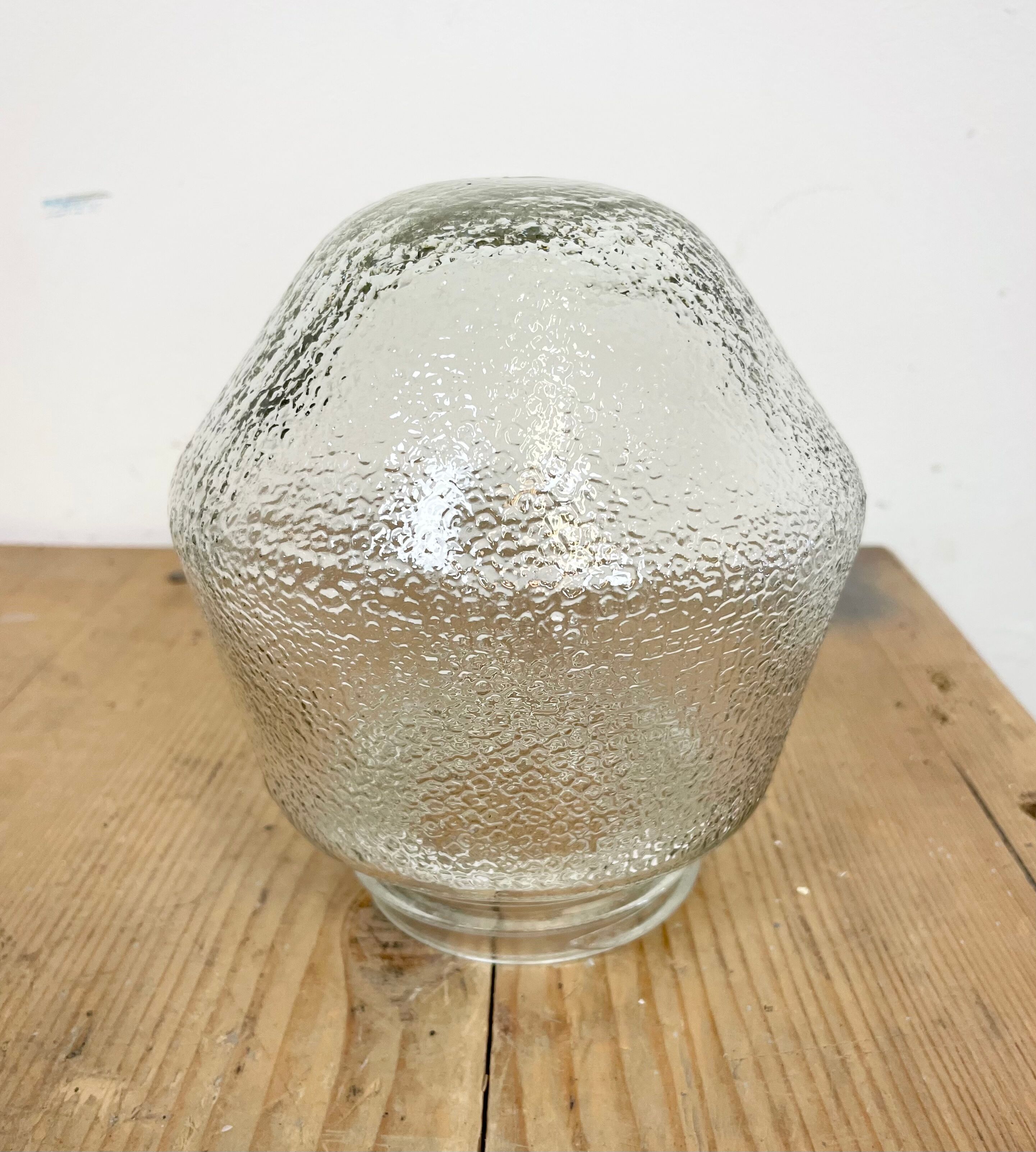 Industrial Bakelite Pendant Light with Frosted Glass, 1970s