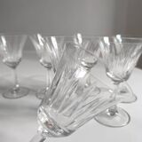 Set of 7 chiseled crystal glasses
