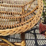 Pair of wicker armchairs