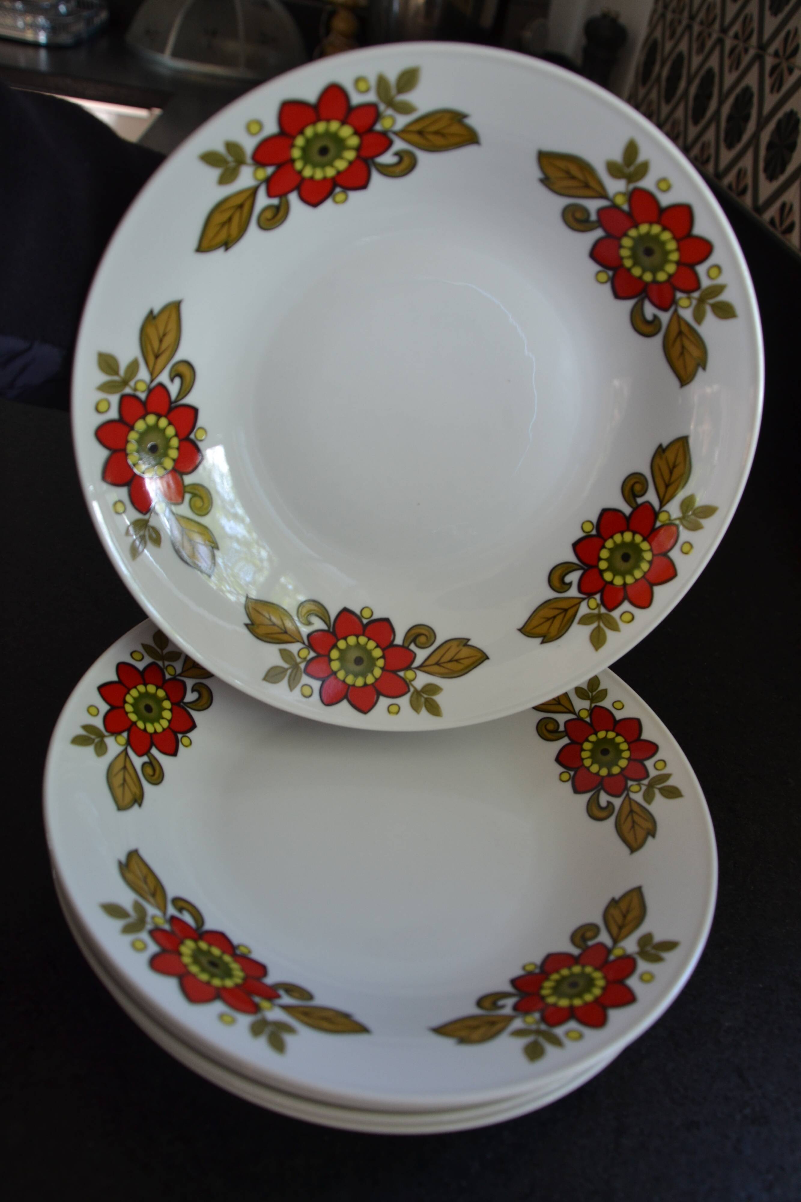 6 Bavaria W Germany floral deep plates